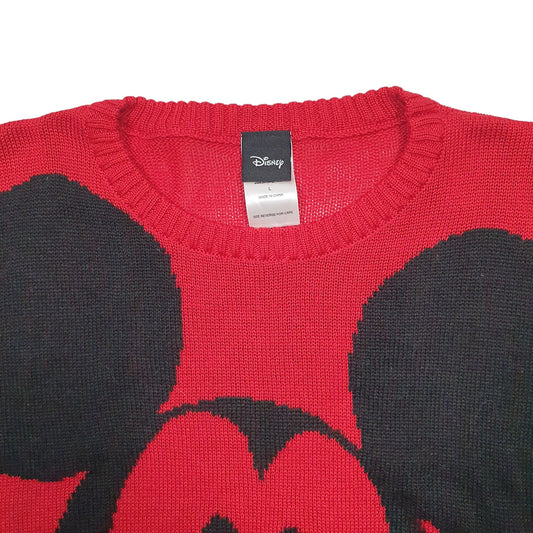 Womens Red Disney Knit Crewneck Jumper