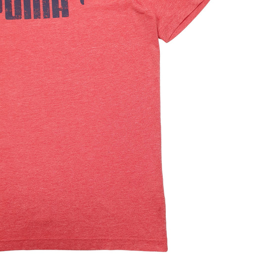 Mens Pink Puma Spellout Short Sleeve T Shirt