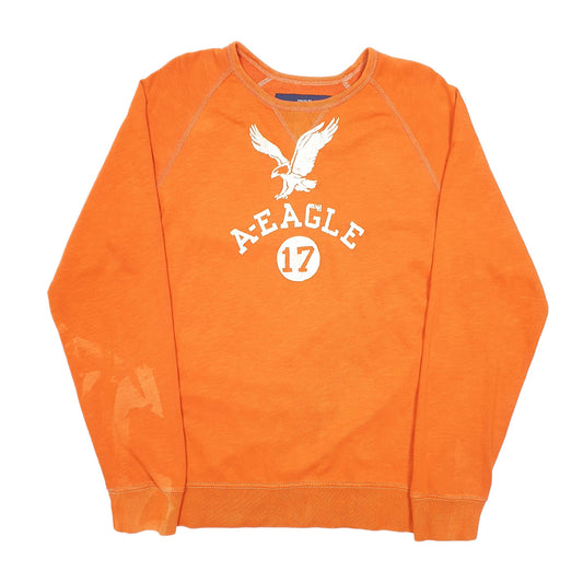 Mens Orange American Eagle Crewneck Jumper