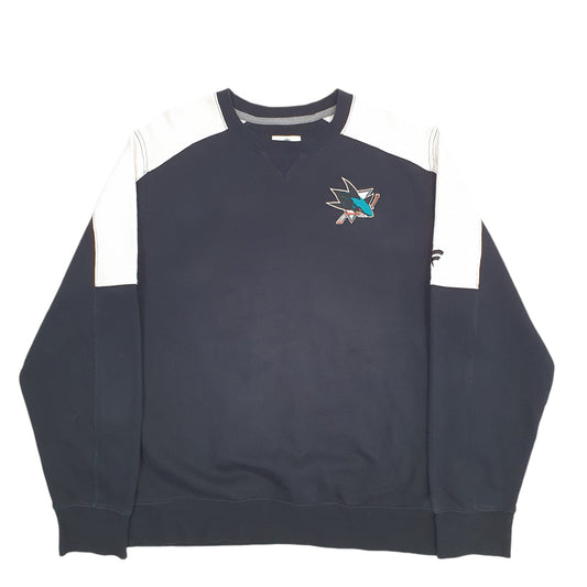 Mens Black Fanatics San Jose Sharks NHL Hockey Crewneck Jumper