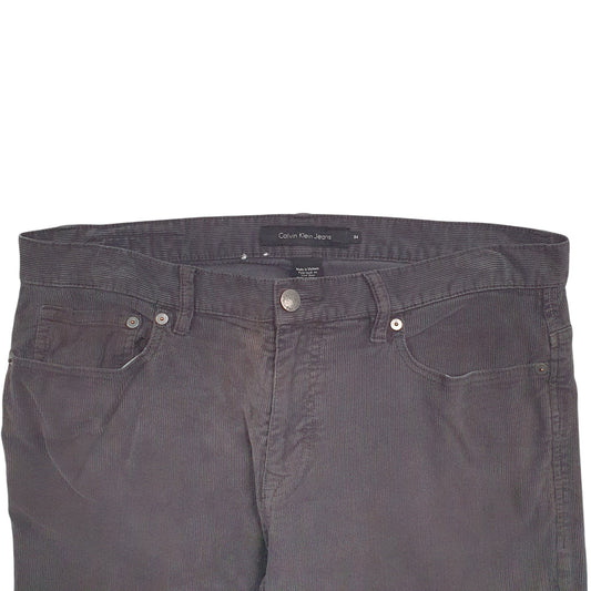 Mens Grey Calvin Klein Corduroy Trousers