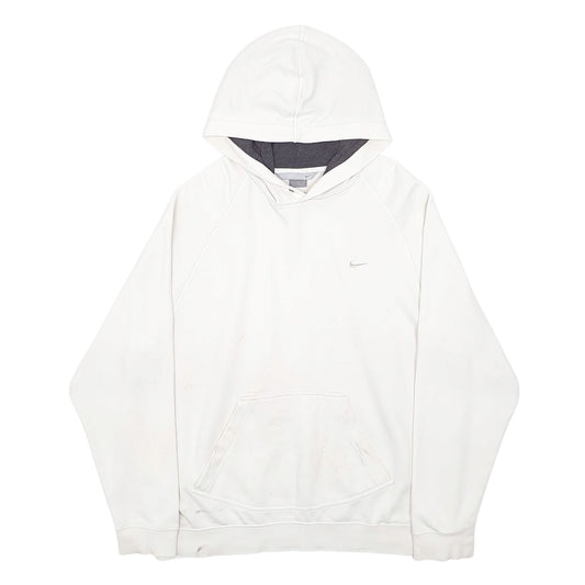 Mens White Nike Vintage 00s Hoodie Jumper