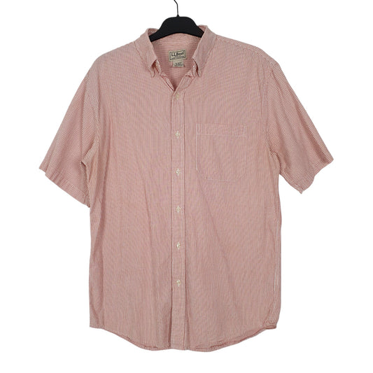 Mens Pink L.L.Bean Short Sleeve Shirt