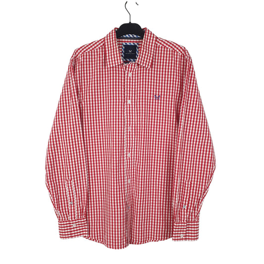 Mens Red Crew Clothing Long Sleeve Shirt