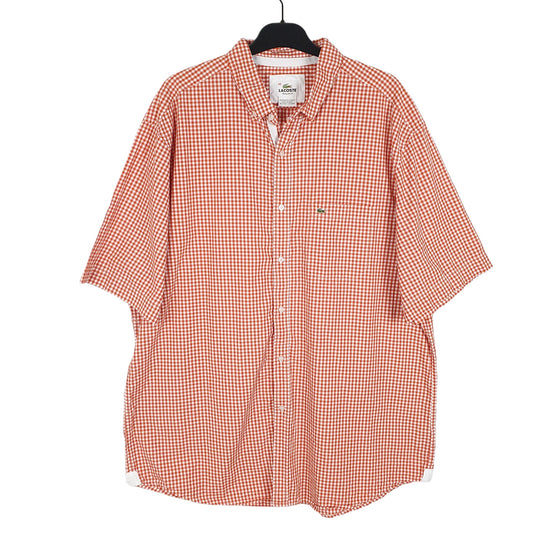 Mens Orange Lacoste Short Sleeve Shirt