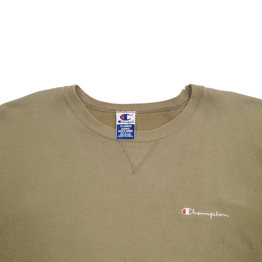 Mens Khaki Champion Crewneck Jumper