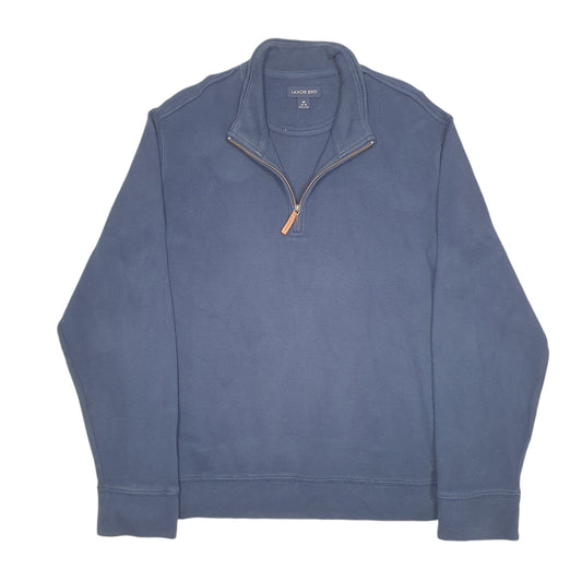 Mens Navy Lands End Quarter Zip Jumper