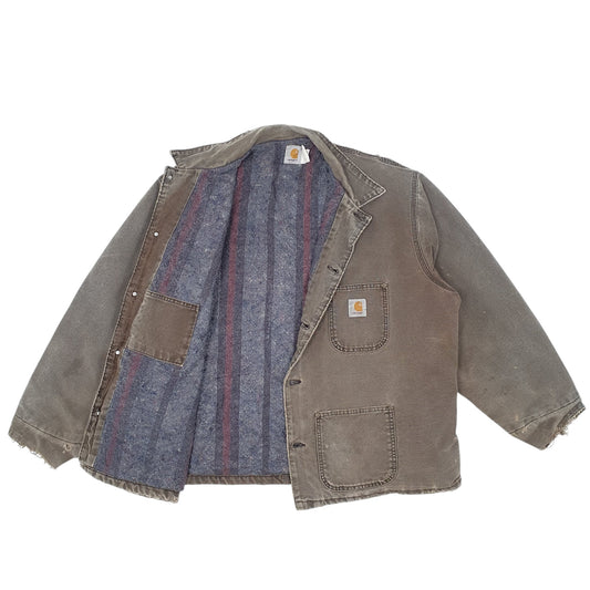 Mens Grey Carhartt Chore Blanket Lined C01 Coat