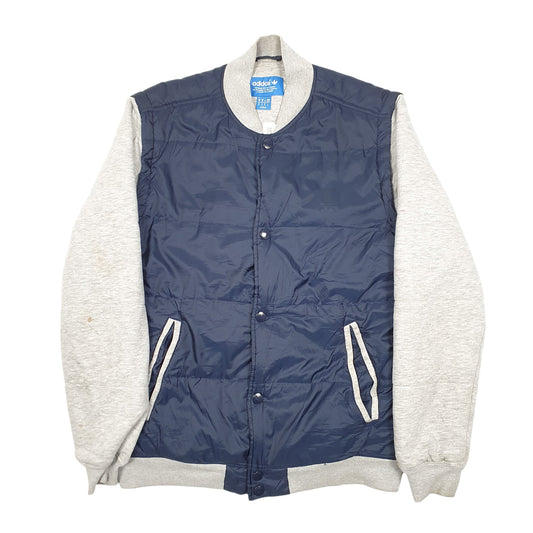 Mens Navy Adidas Gilet Snap Zip Coat