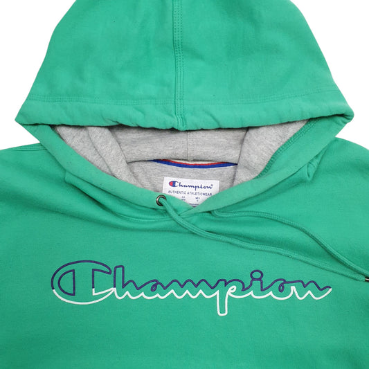 Mens Green Champion Spellout Crewneck Jumper