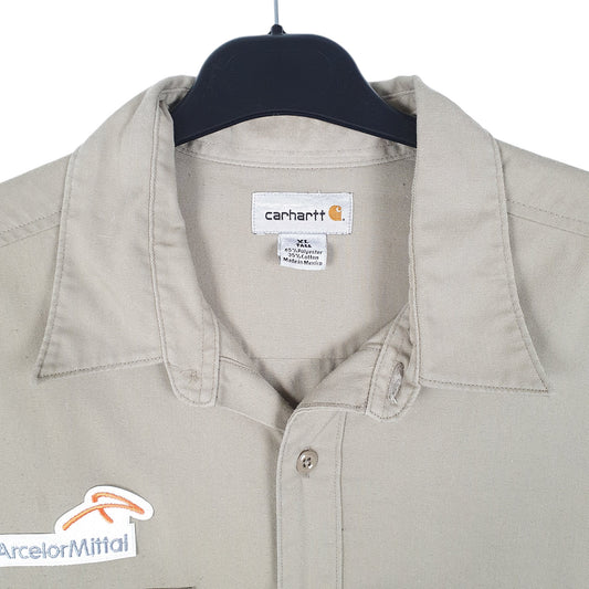 Mens Beige Carhartt Workwear Arcelor Mittal Tall Long Sleeve Shirt