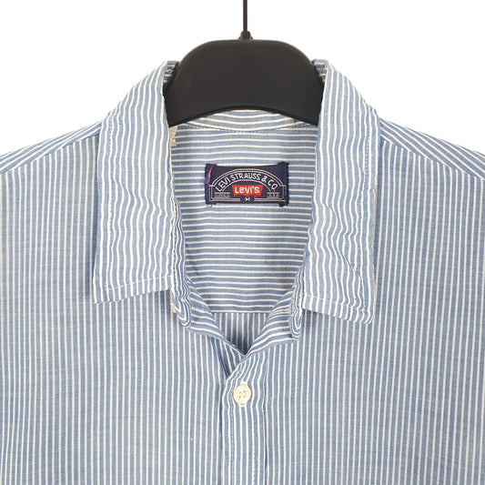 Mens Blue Levis Vintage 80s Made In USA Long Sleeve Shirt