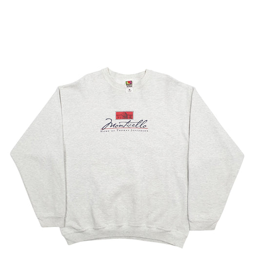 Mens Grey Fruit Of The Loom Crewneck Jumper