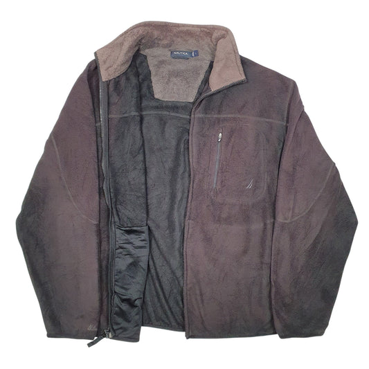 Mens Brown Nautica Full Zip Jumper