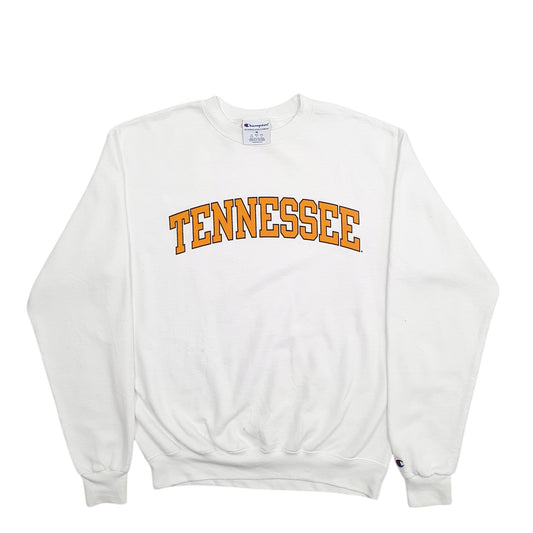 Mens White Champion Tenesse Spellout Crewneck Jumper