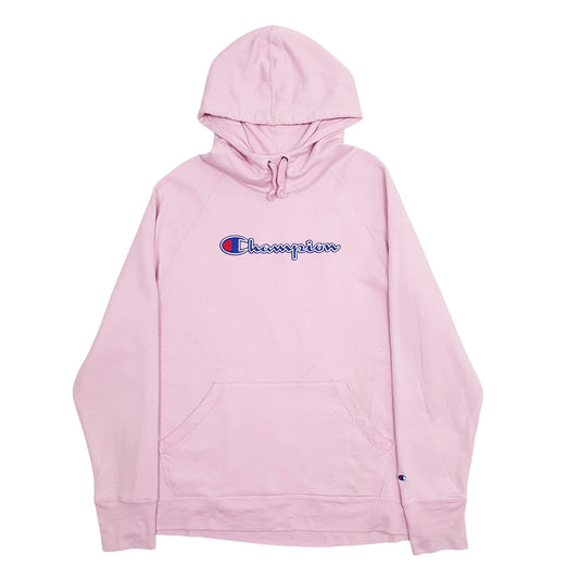 Mens Pink Champion Spellout Hoodie Jumper