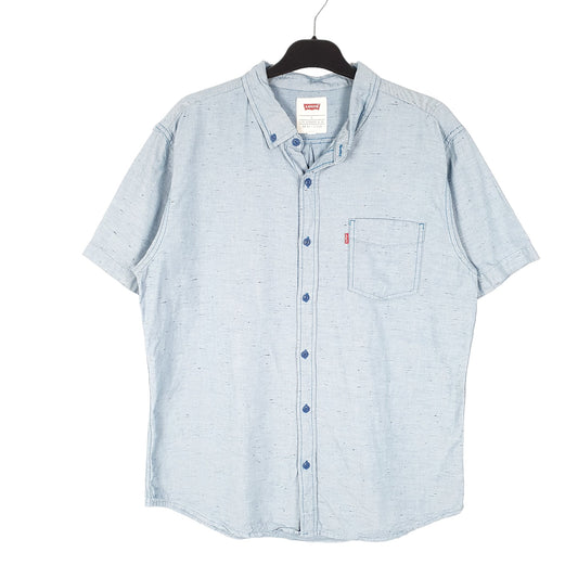 Mens Blue Levis Chambray Work Short Sleeve Shirt