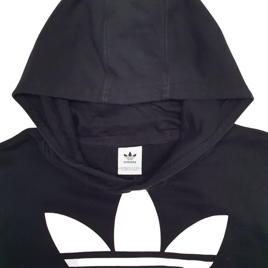 Mens Black Adidas Spellout Hoodie Jumper