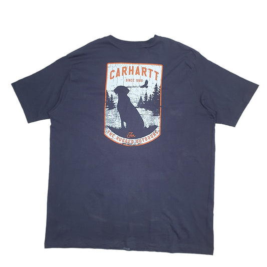 Mens Navy Carhartt Short Sleeve T Shirt
