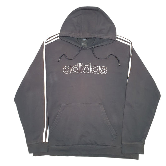 Mens Black Adidas Spellout Hoodie Jumper