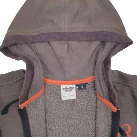 Womens Grey Harley Davidson Full Zip Jumper