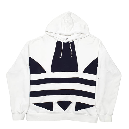 Womens White Adidas Hoodie Jumper