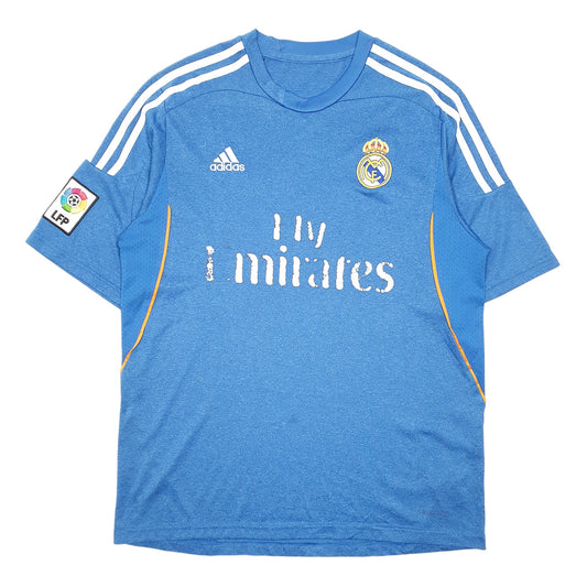 Mens Blue Adidas Real Madrid Football Bale Short Sleeve T Shirt