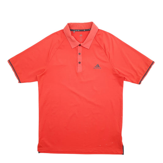 Mens Orange Adidas Golf Climacool Short Sleeve Polo Shirt