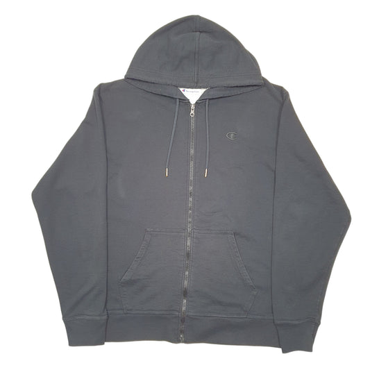 Mens Black Champion Hoodie Full Zip Jumper