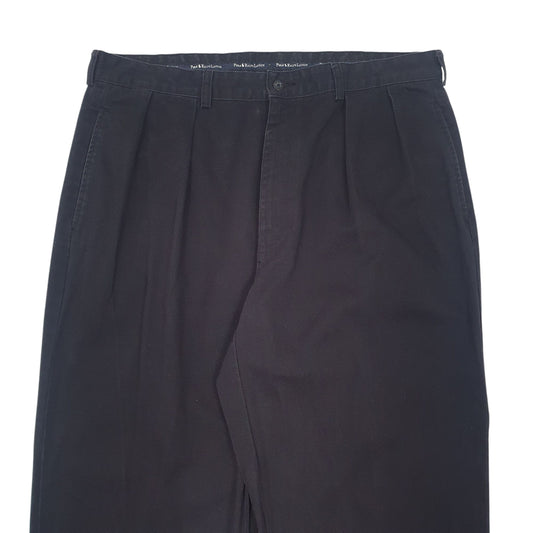 Mens Black Polo Ralph Lauren Andrew Plant Double Pleated Vintage 90s Chino Trousers