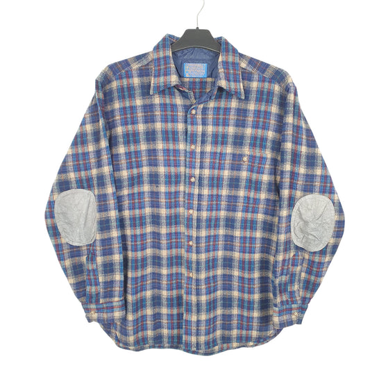 Mens Blue Pendleton Vintage Made In USA Overshirt Long Sleeve Shirt