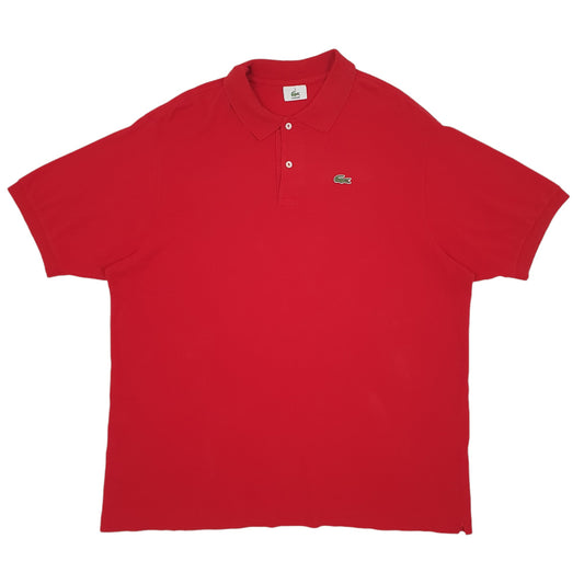 Mens Red Lacoste Short Sleeve Polo Shirt
