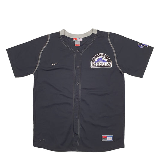 Mens Black Nike MLB Baseball Jersey Colorado Rockies Short Sleeve T Shirt