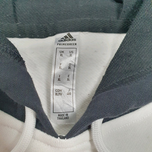 Mens White Adidas Hoodie Jumper
