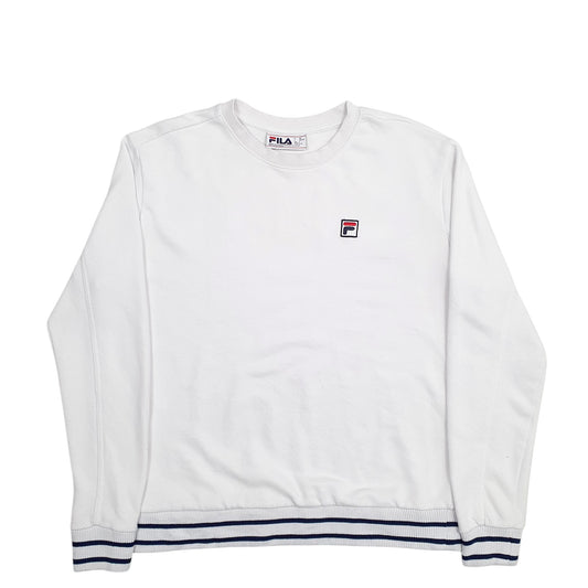 Womens White Fila Crewneck Jumper