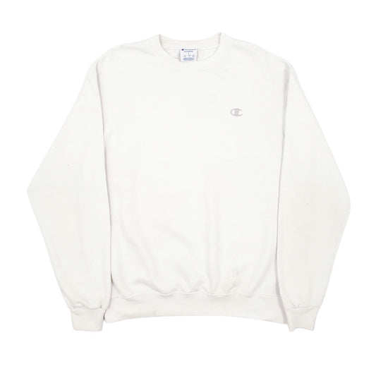 Mens White Champion Crewneck Jumper
