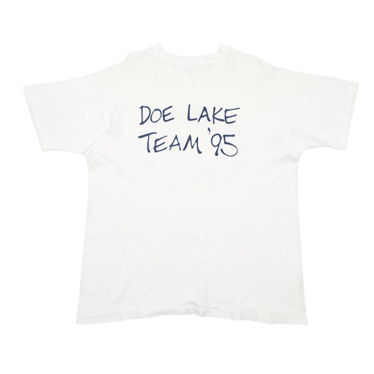 Mens White Fruit Of The Loom Single Stitch Vintage 90s Short Sleeve T Shirt