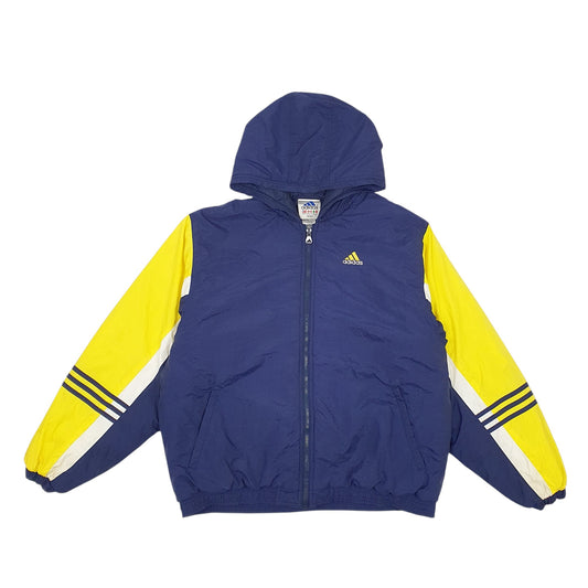 Mens Navy Adidas Vintage 90s Spellout Coat