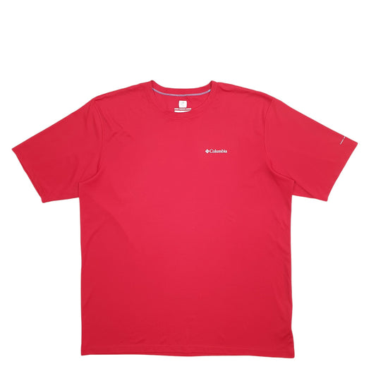Mens Red Columbia Active Short Sleeve T Shirt