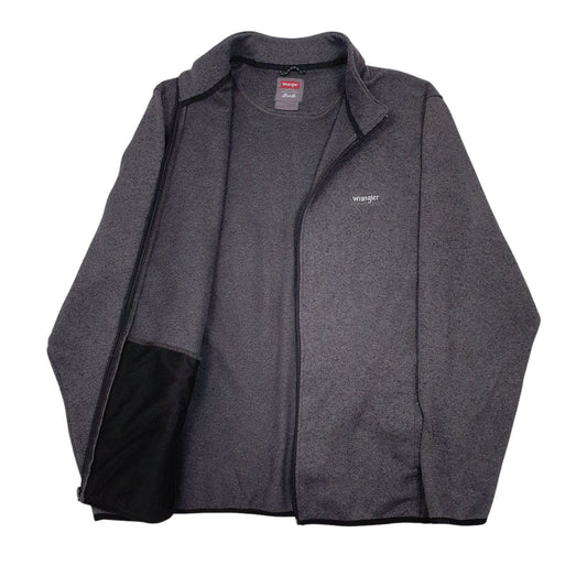 Mens Grey Wrangler Outdoor Full Zip Jumper