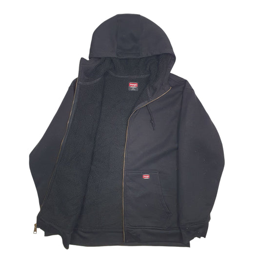 Mens Black Wrangler Workwear Full Zip Jumper