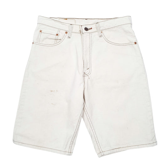 Mens Cream Levis Vintage 550 Relaxed Made In USA Jorts Denim Shorts