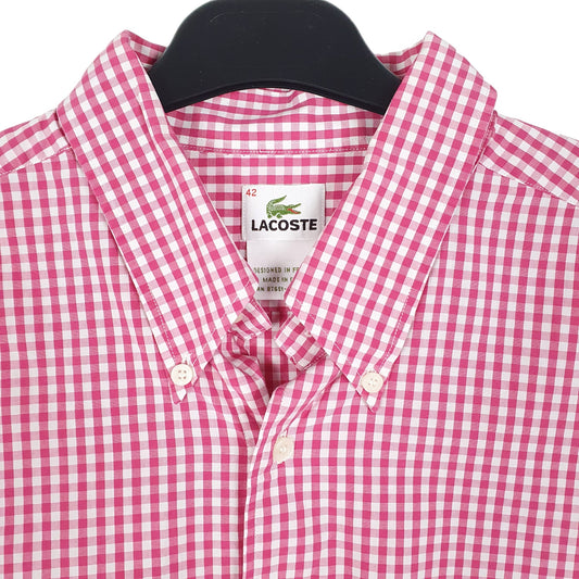 Mens Pink Lacoste Long Sleeve Shirt