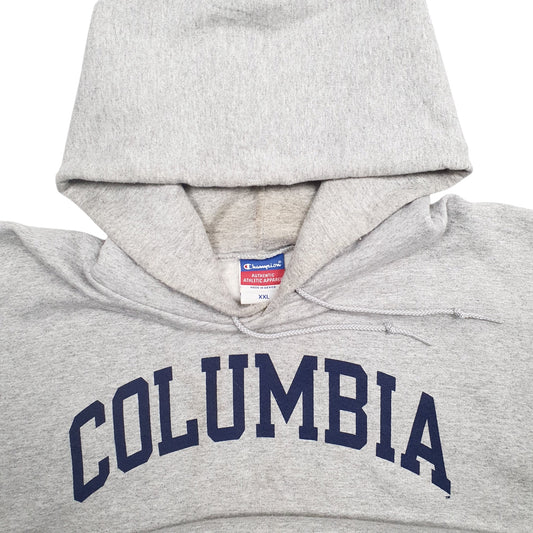 Mens Grey Champion Columbia Spellout Hoodie Jumper