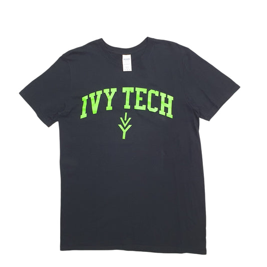 Mens Black Gildan Ivy Tech Spellout Short Sleeve T Shirt