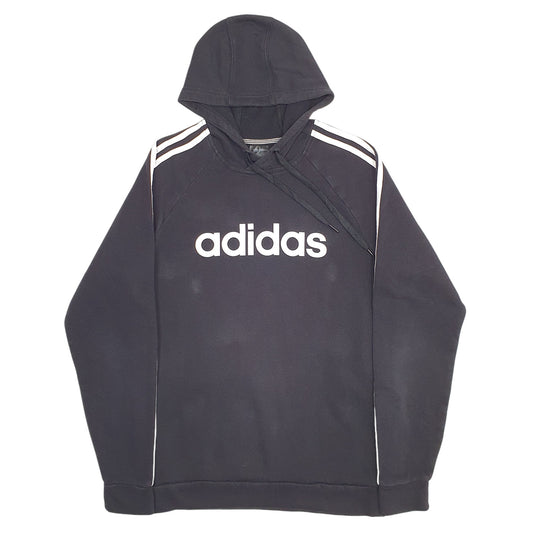 Mens Black Adidas Spellout Hoodie Jumper