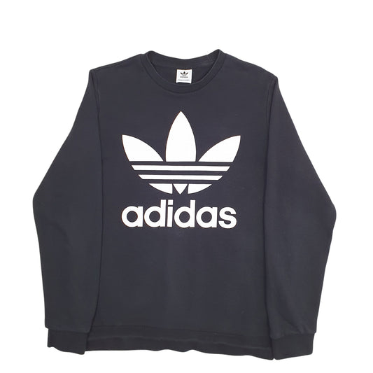 Mens Black Adidas Crewneck Jumper