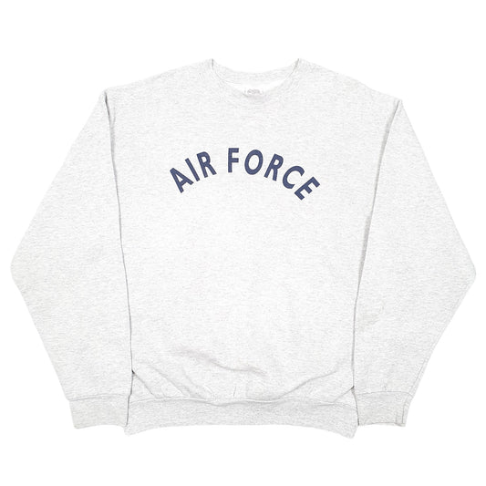 Mens Grey Campbellsville Apparel Company Vintage US Air Force Spellout Made In U.S.A USAF Mil Spec Crewneck Jumper