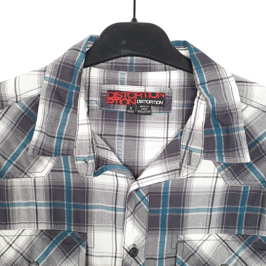Mens Grey Distortion Western Long Sleeve Shirt