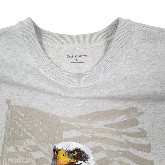 Mens Grey Croft & Barrow America Eagle Crewneck Jumper